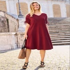 Tie Sleeve Midi Dress image number null