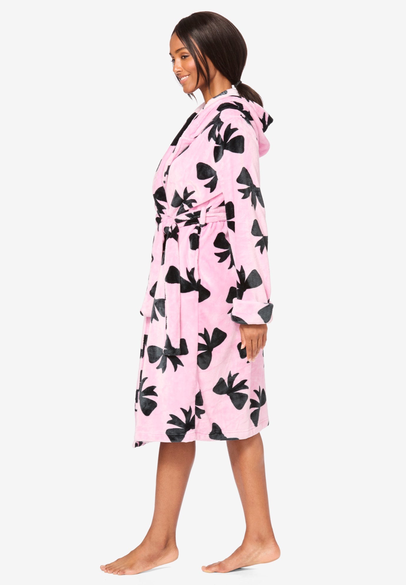 Dreams & Co&reg; Plush Hooded Wrap Robe image number 2
