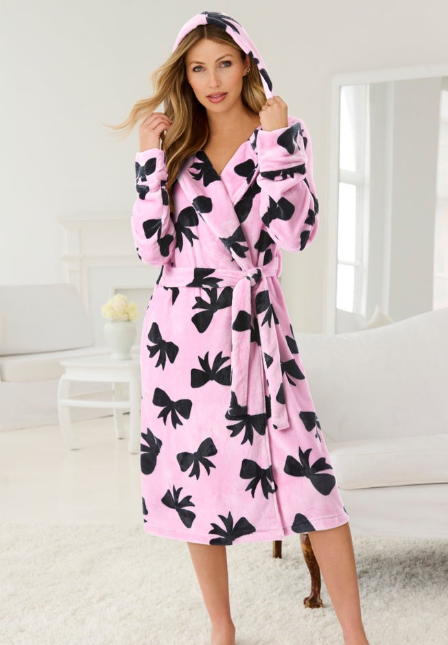 Dreams & Co&reg; Plush Hooded Wrap Robe image number 4