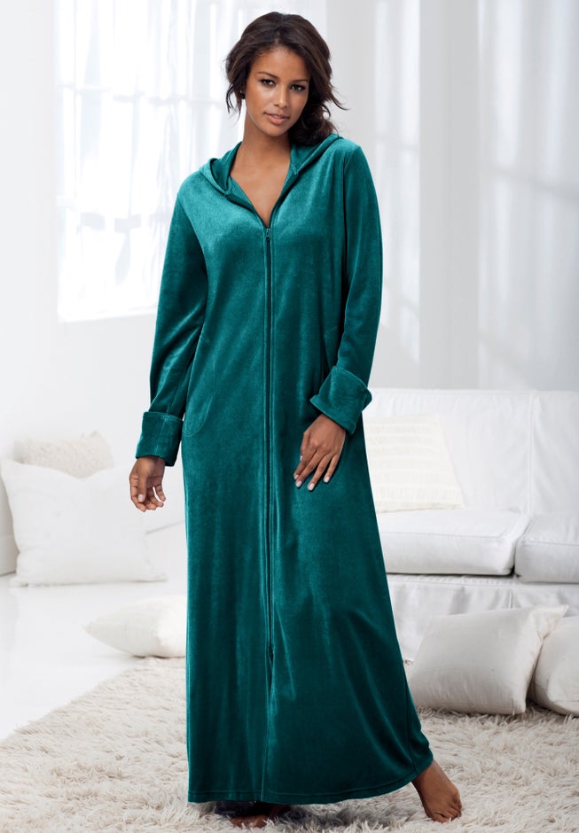 Dreams & Co® Hooded Velour Robe image number 0