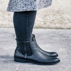 Sherpa Lined Faux Leather Chelsea Bootie image number null