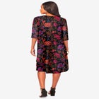 Plus Size 3/4 Sleeve Boatneck Swing Dress image number null