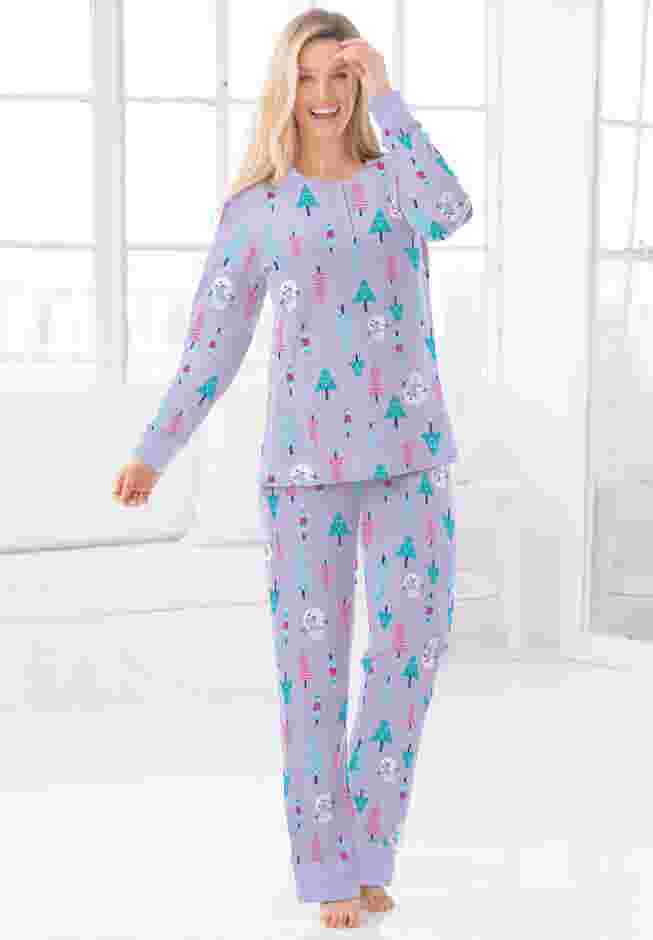 Thermal Henley Pajama Set image number 3