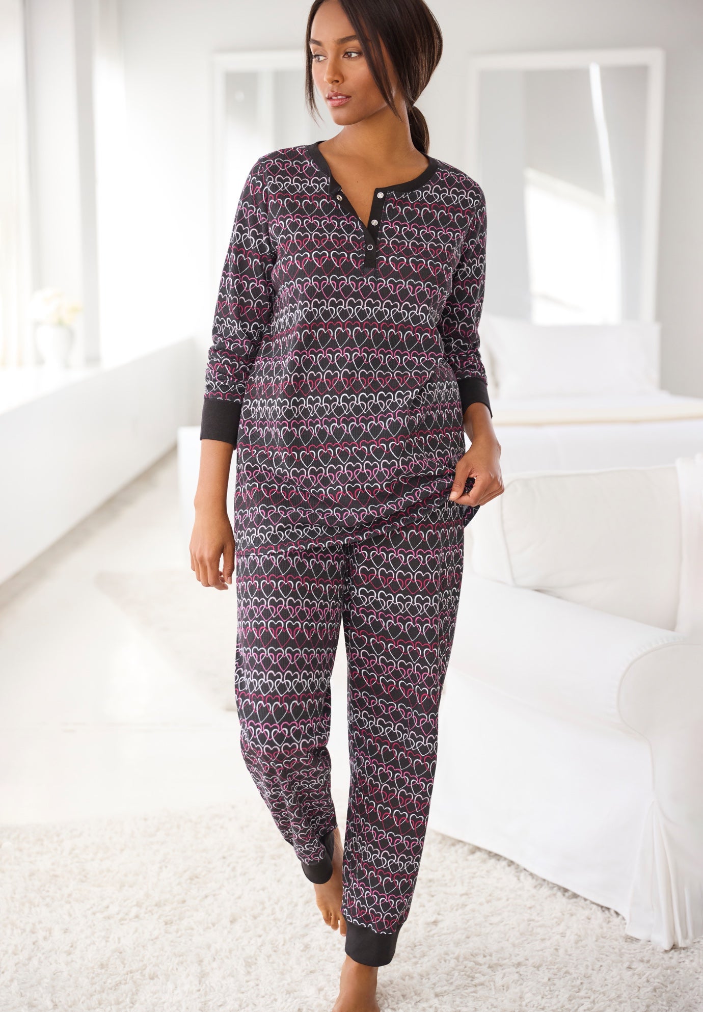 Thermal Henley Pajama Set image number 8