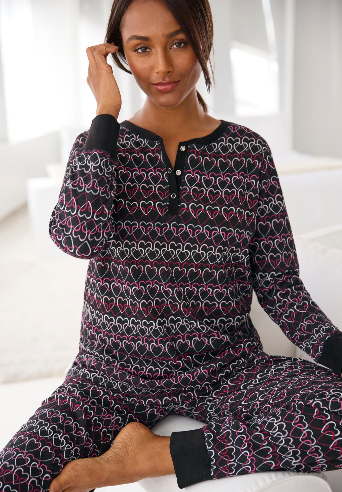 Thermal Henley Pajama Set image number 5