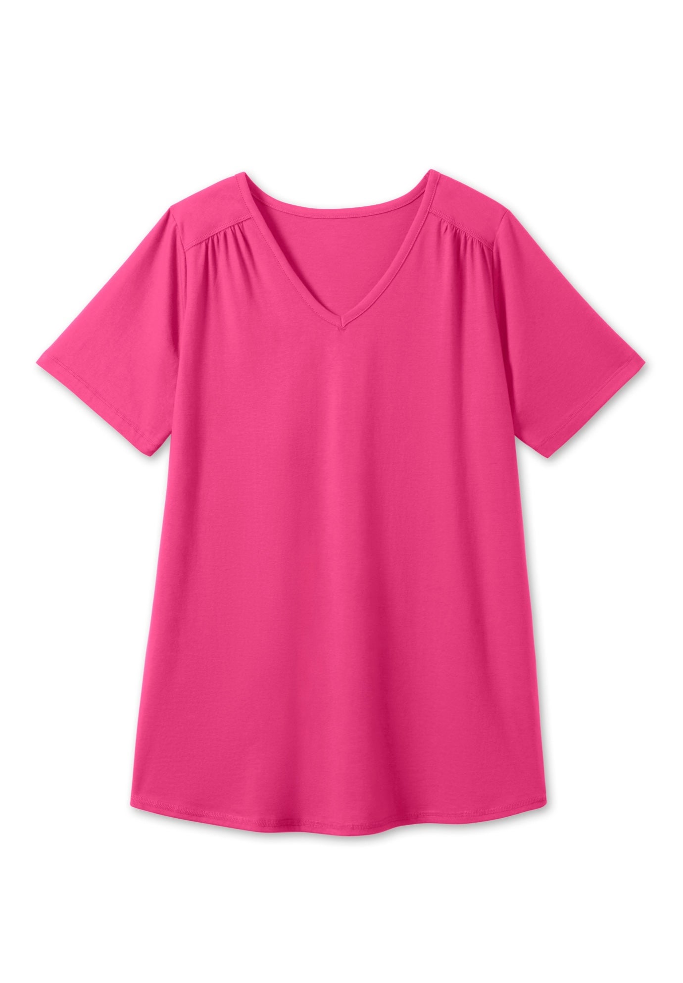 Short-Sleeve V-Neck Shirred Tee image number 10