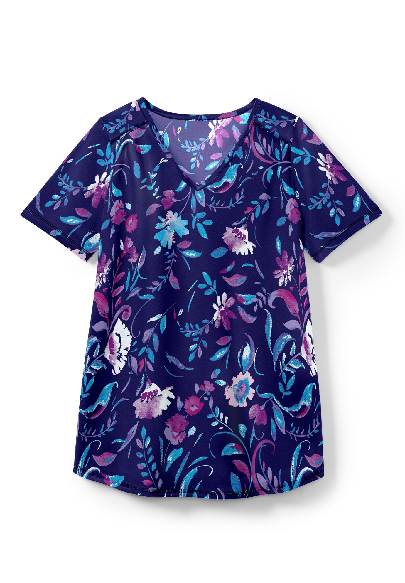 Short-Sleeve V-Neck Shirred Tee image number 13