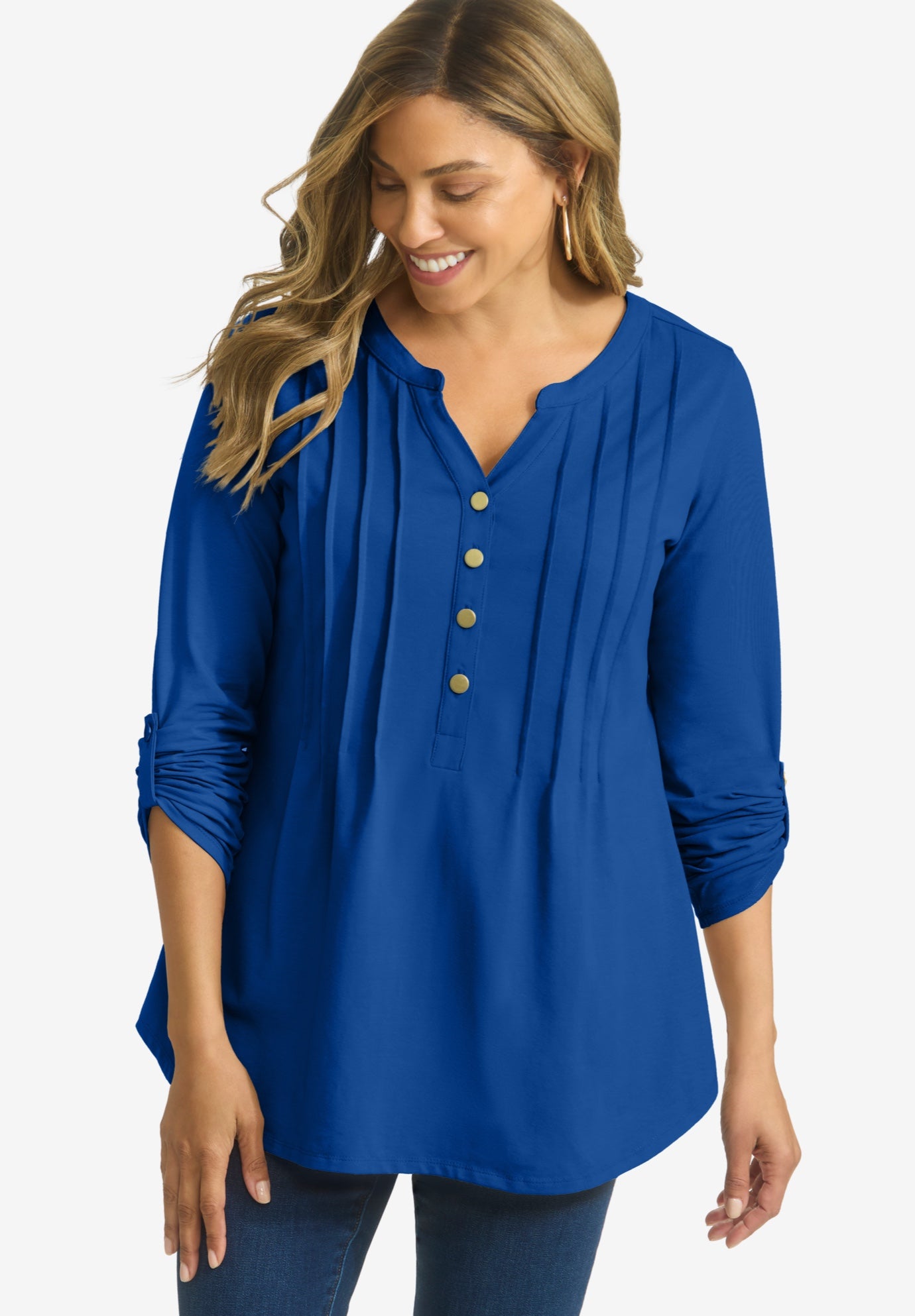 Stretch Pleated Tunic image number 0