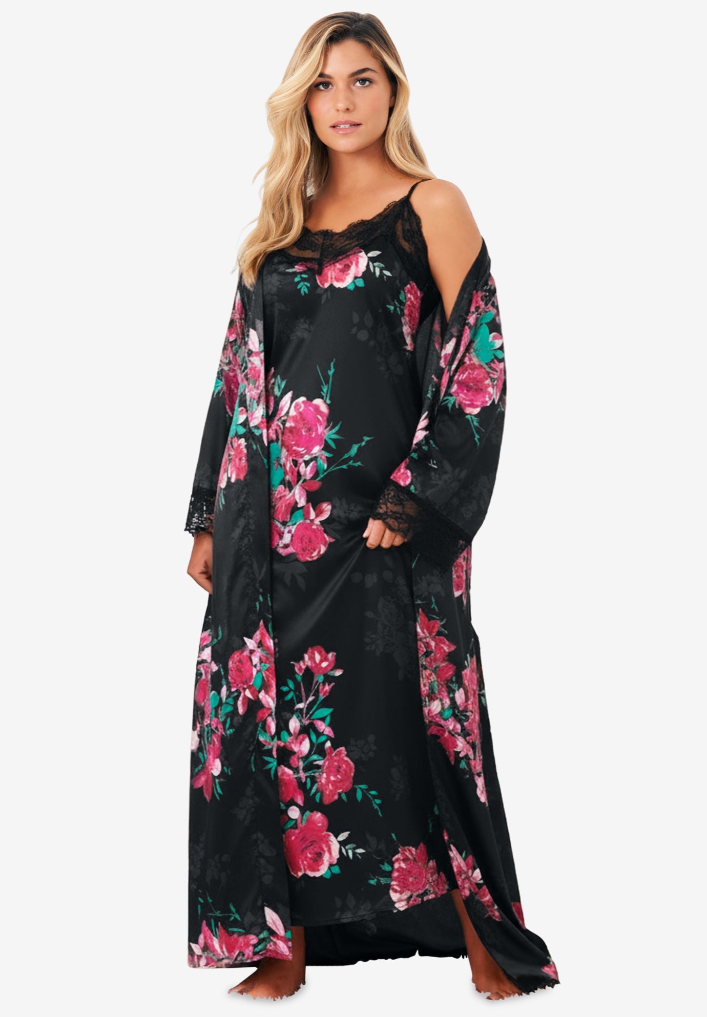 The Luxe Satin Long Peignoir Set image number 0