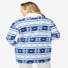 Sherpa Lined Collar Microfleece Bed Jacket  image number null