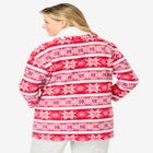 Sherpa Lined Collar Microfleece Bed Jacket  image number null