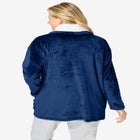 Sherpa Lined Collar Microfleece Bed Jacket  image number null