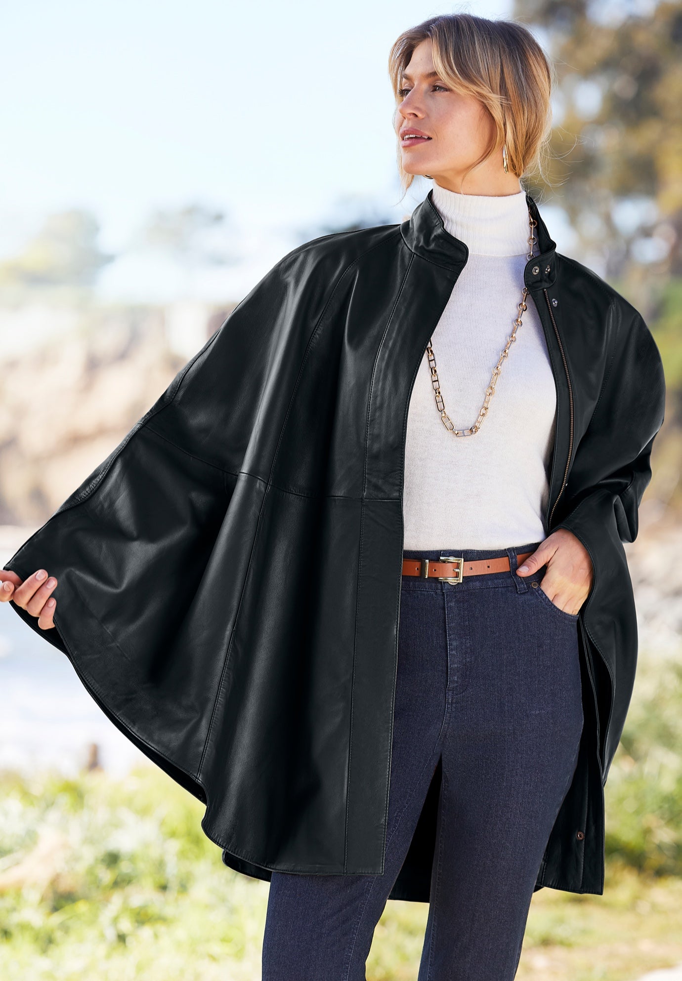 Leather Poncho image number 0