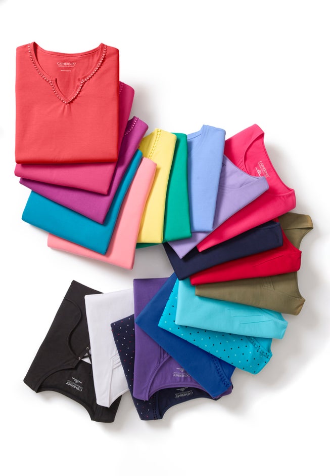 Suprema&reg; Embroidered Notch-Neck Tee image number 3