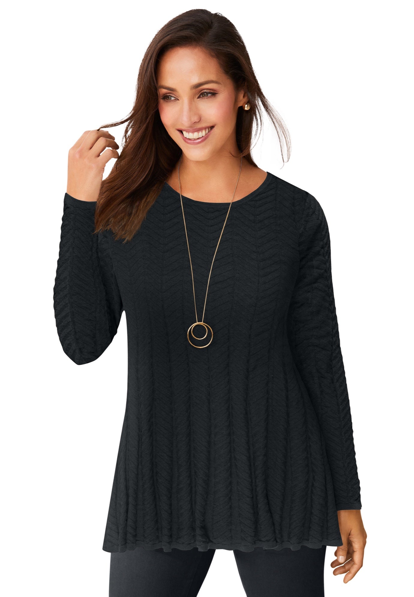 Chevron Fit & Flare Sweater image number 0