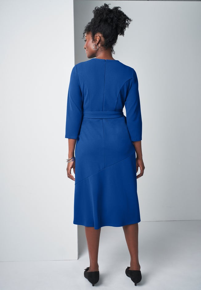 Knit Crepe Belt Dress image number null