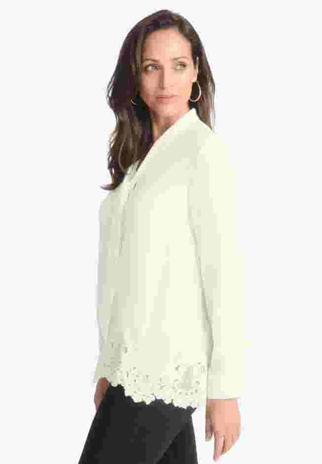Lace Trim Bow Blouse image number 3