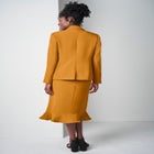 2-Piece Stretch Crepe Peplum Skirt Suit image number null