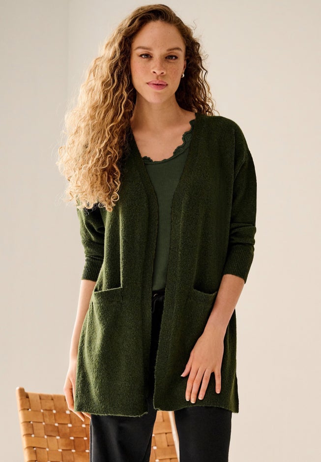 Long Open Cardigan With Pockets image number 0