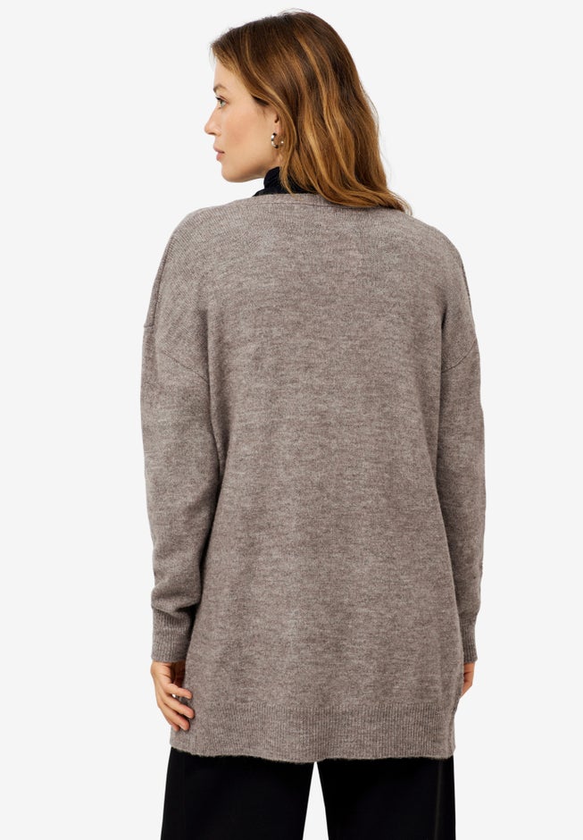 Long Open Cardigan With Pockets image number 1