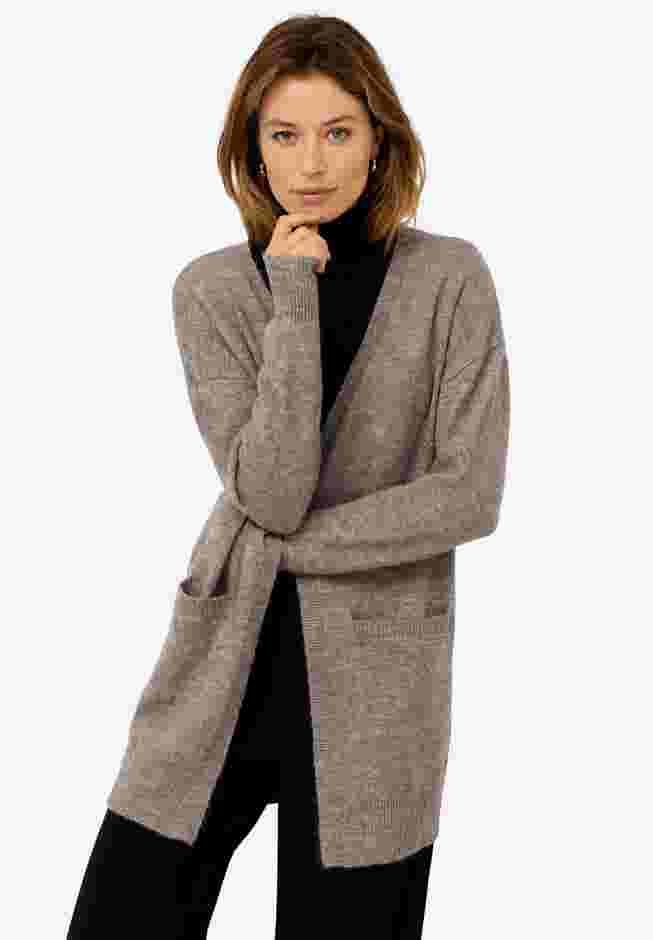 Long Open Cardigan With Pockets image number 0