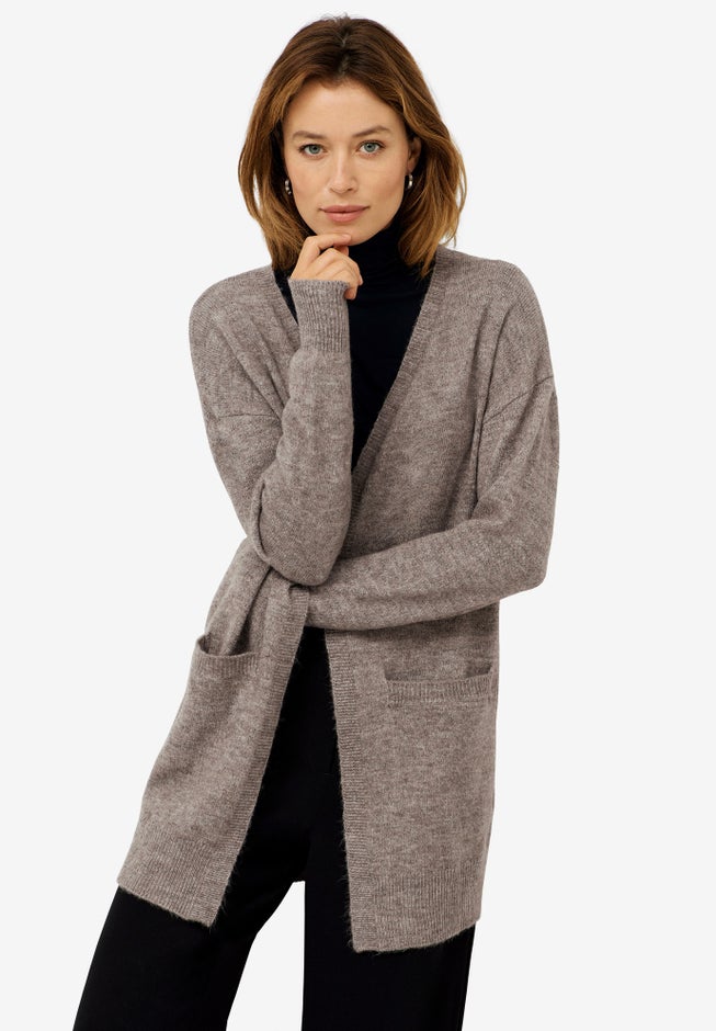 Long Open Cardigan With Pockets image number null