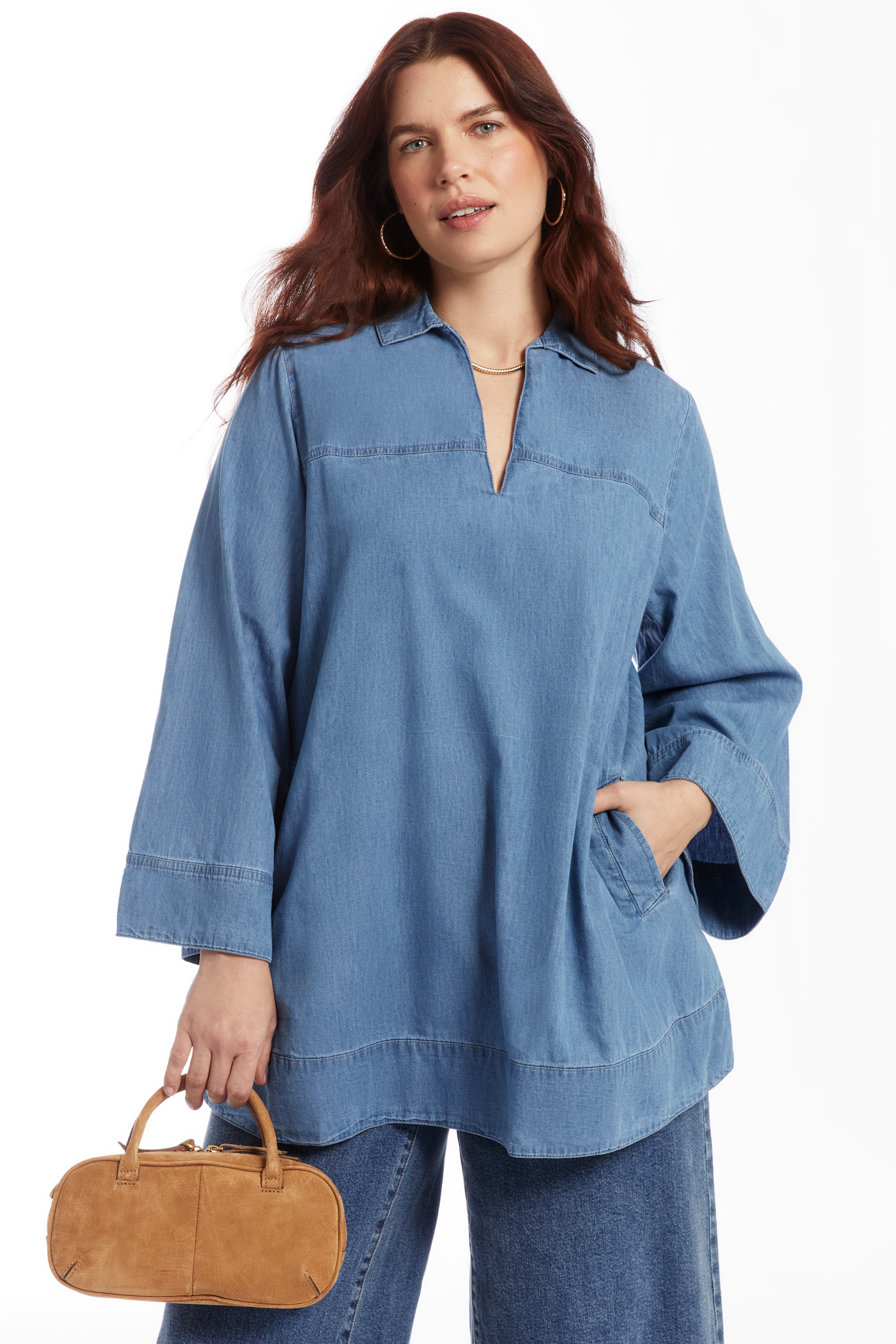 Cotton Denim Blouse image number 1