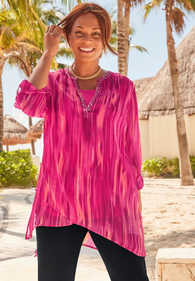 Beaded Beauty Asymmetrical Tunic image number 1