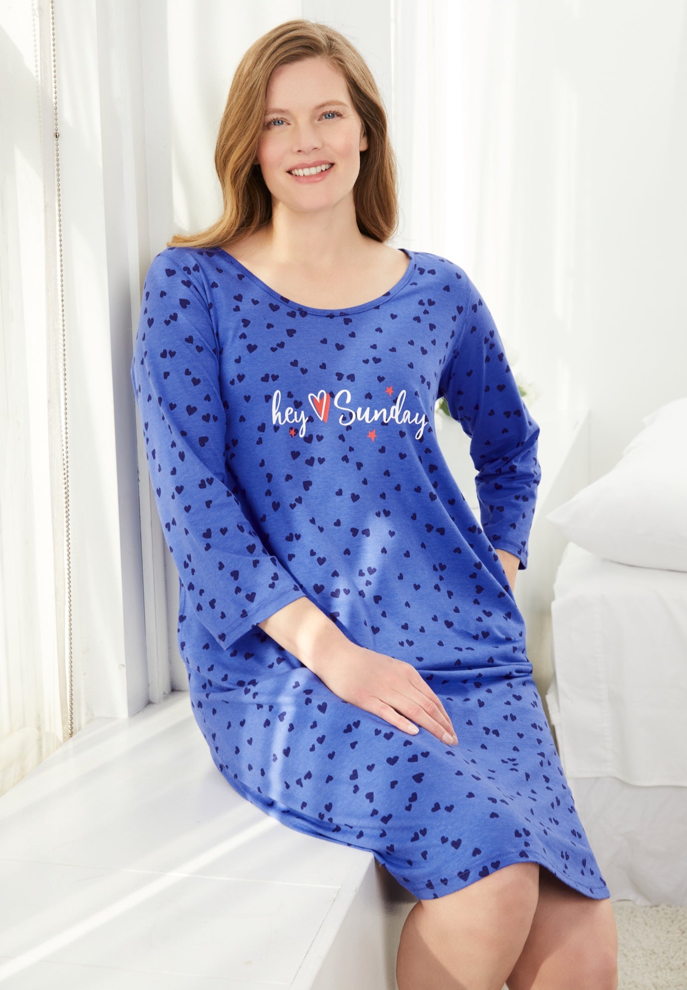 Avenue Body Three-Quarter Sleeve Sleepshirt image number 3