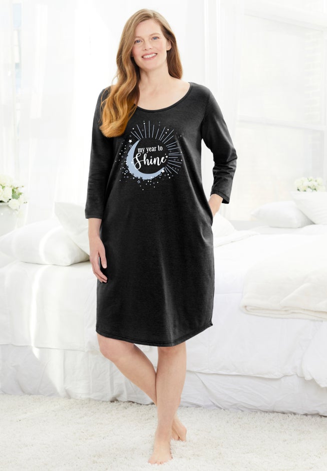 Avenue Body Three-Quarter Sleeve Sleepshirt image number 6