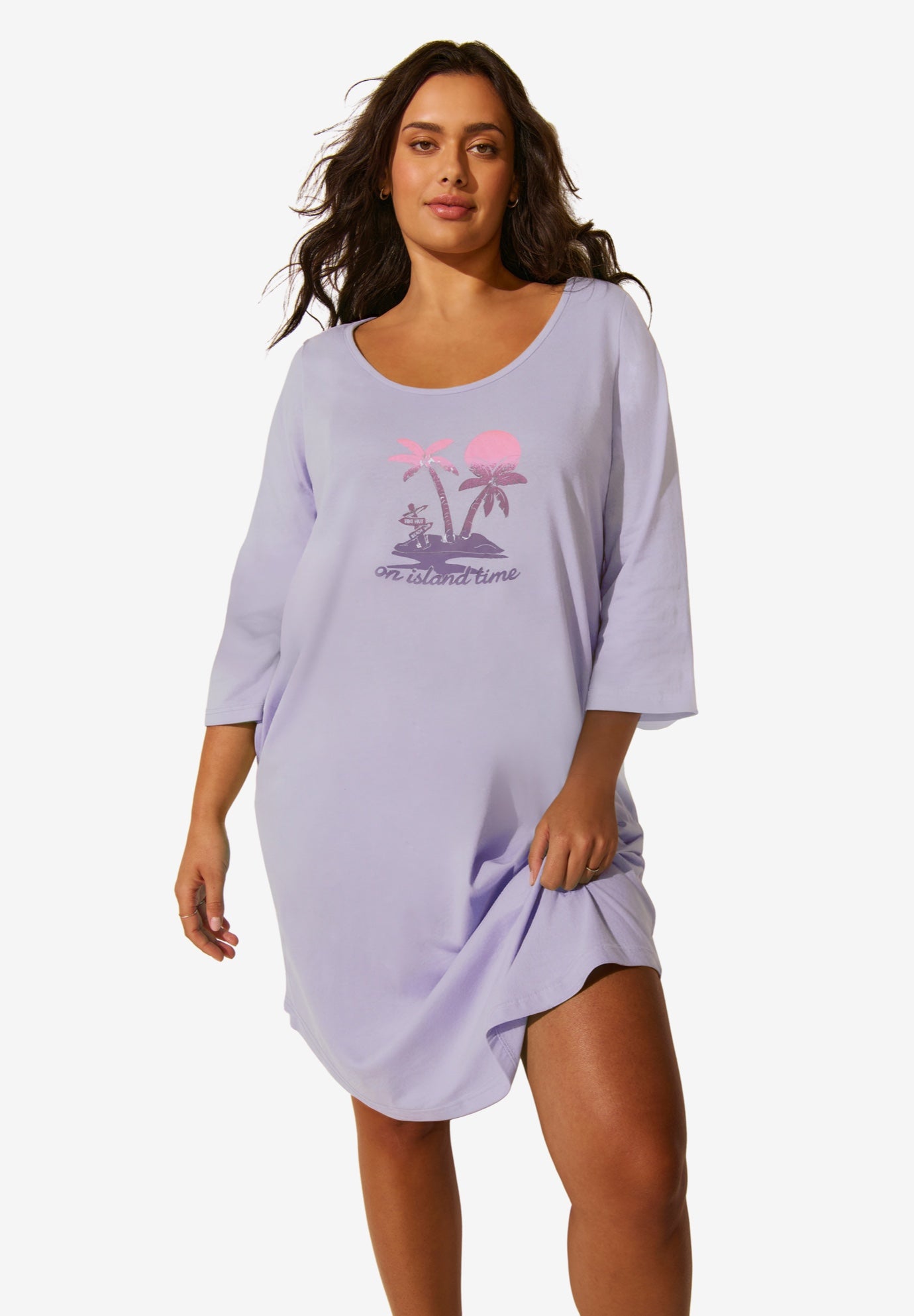 Three-Quarter Sleeve Sleepshirt image number 0