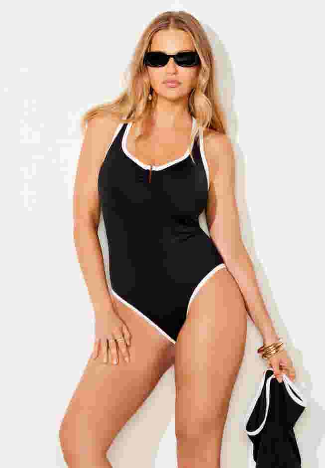 Two-Piece Convertible Maillot Swimdress image number 5