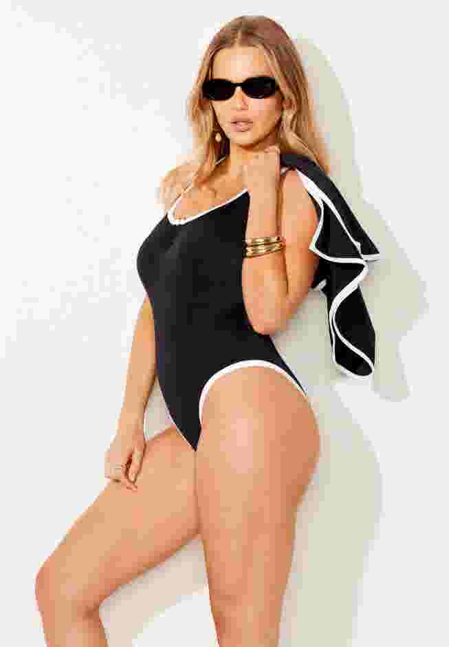 Two-Piece Convertible Maillot Swimdress image number 6