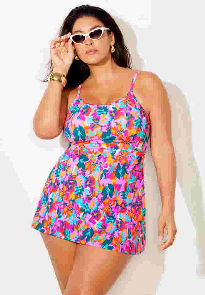 Chlorine Resistant Flowy Swimdress image number 3