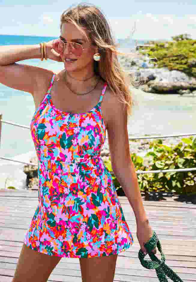 Chlorine Resistant Flowy Swimdress image number 0
