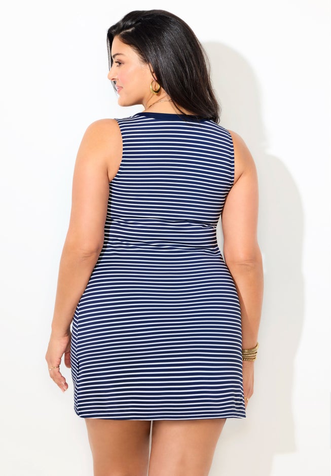 Chlorine Resistant V-Neck Two-Piece Swimdress image number 2