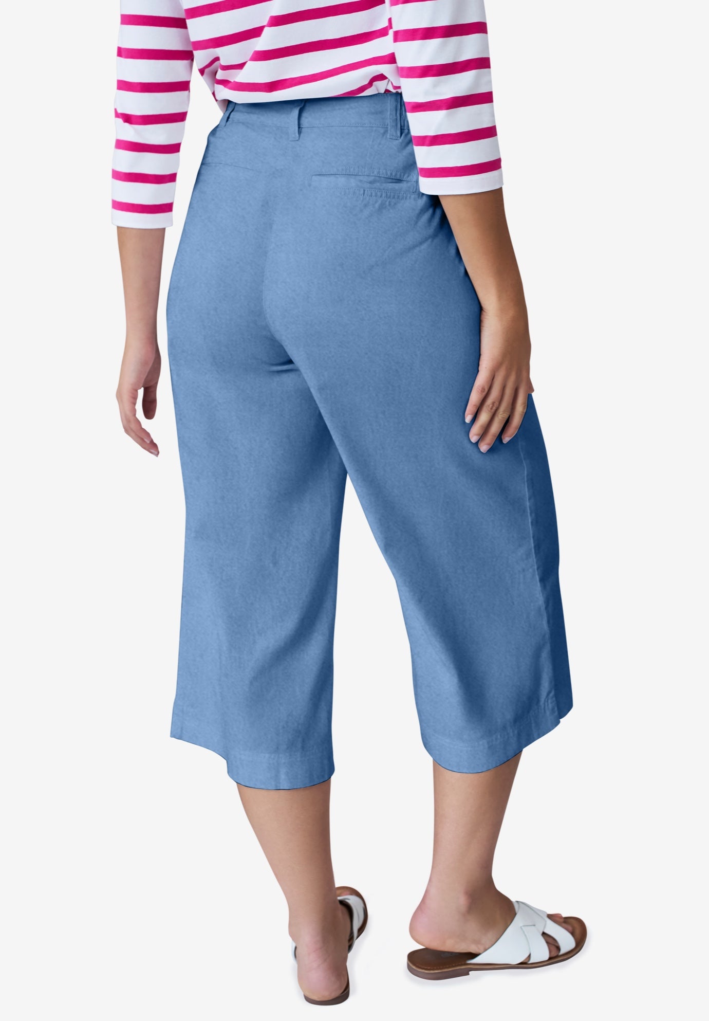 Lightweight Wide-Leg Crop Jeans image number 1