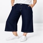 Lightweight Wide-Leg Crop Mid-Rise Elastic Waist Jeans image number null