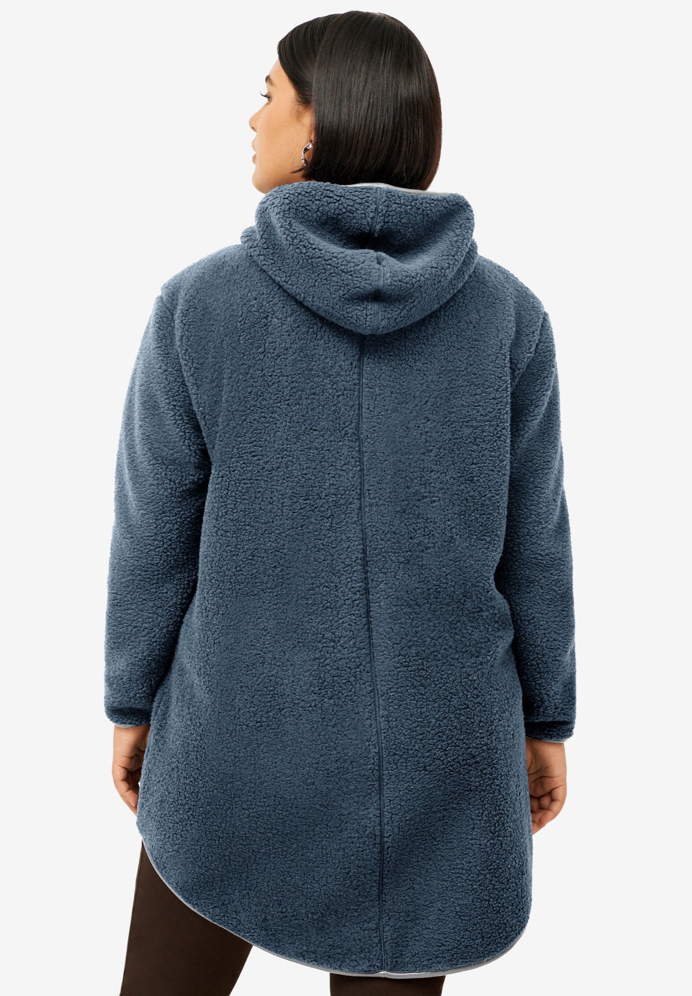 Zip Front Hooded Sherpa Jacket image number 1