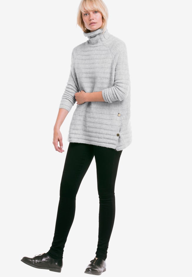 Side Button Turtleneck Sweater image number 1