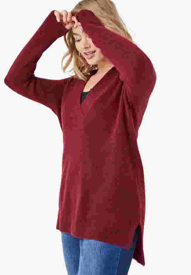 Hi-Lo V-Neck Pullover image number 1