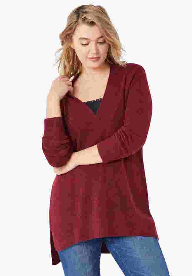 Hi-Lo V-Neck Pullover image number 0