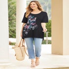 Slub Knit Sparkling Sequin Tee image number null