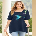 Slub Knit Sparkling Sequin Tee image number null