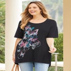 Slub Knit Sparkling Sequin Tee image number null