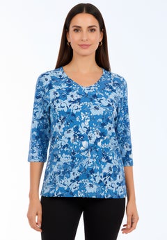 Stretch Cotton V-Neck Tee