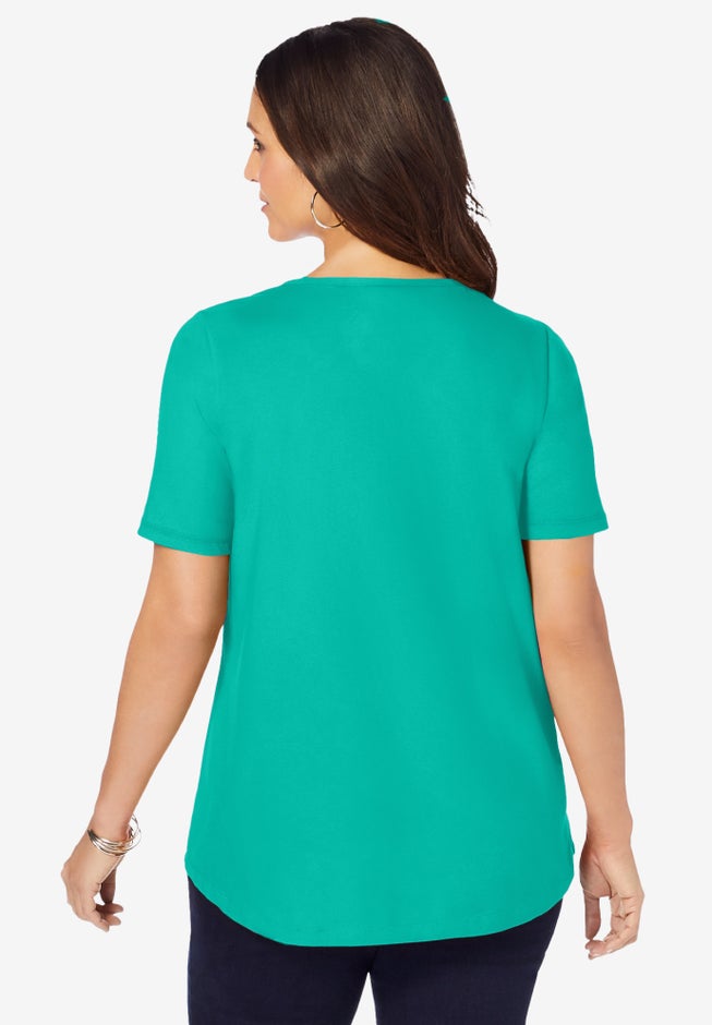 Stretch Cotton Crisscross Strap Tee image number 1