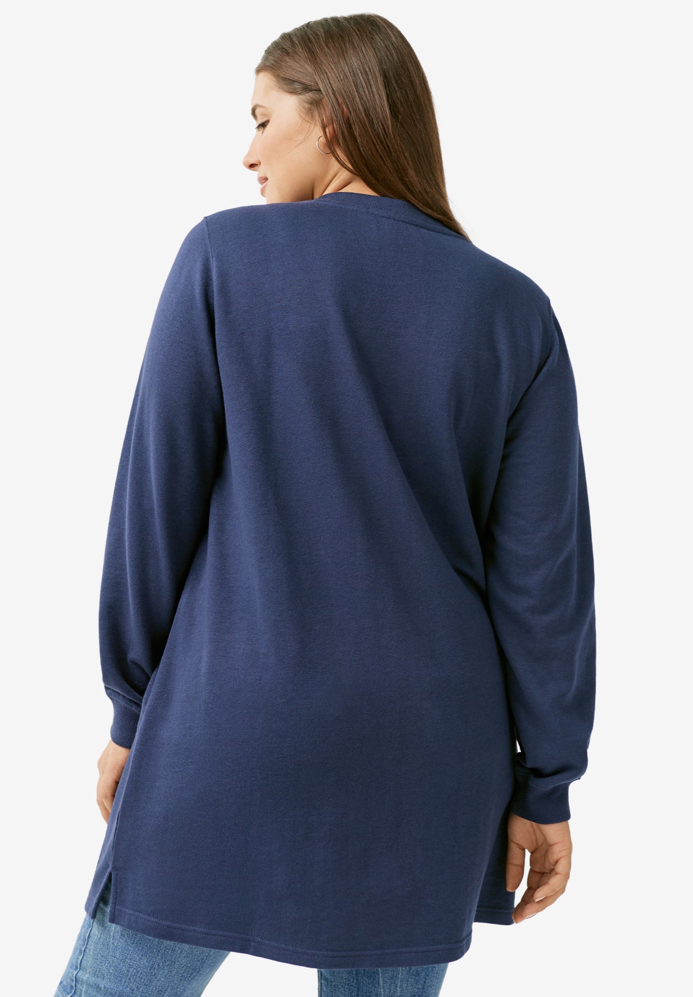 Zip Pocket French Terry Sweatshirt Tunic image number 1