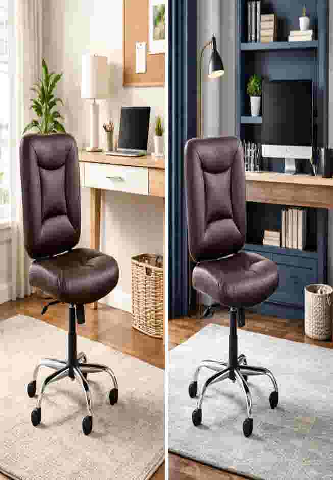Two chairs in different room settings