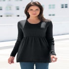 Ribbed Baby Doll Tunic Sweater image number null
